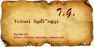 Tolnai Gyöngyi névjegykártya